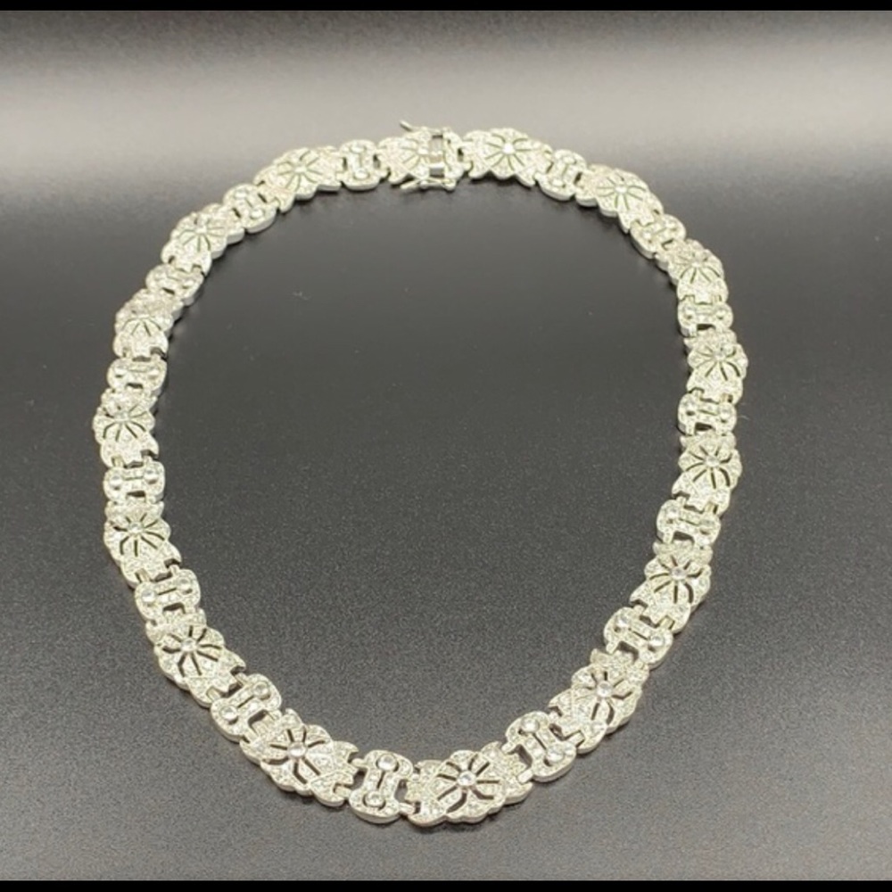 STUNNING CUBIC ZIRCONIA NECKLACE IN 925 STERLING SILVER